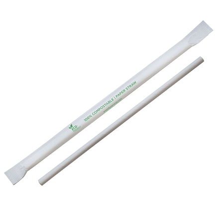Individually Wrapped, ECO Friendly, White Paper Straw, PK3200